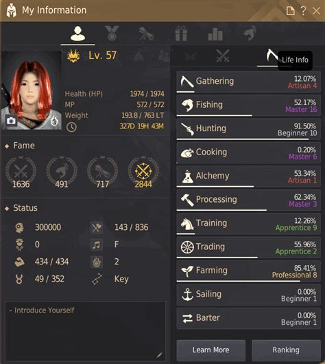 bdo life skill levels